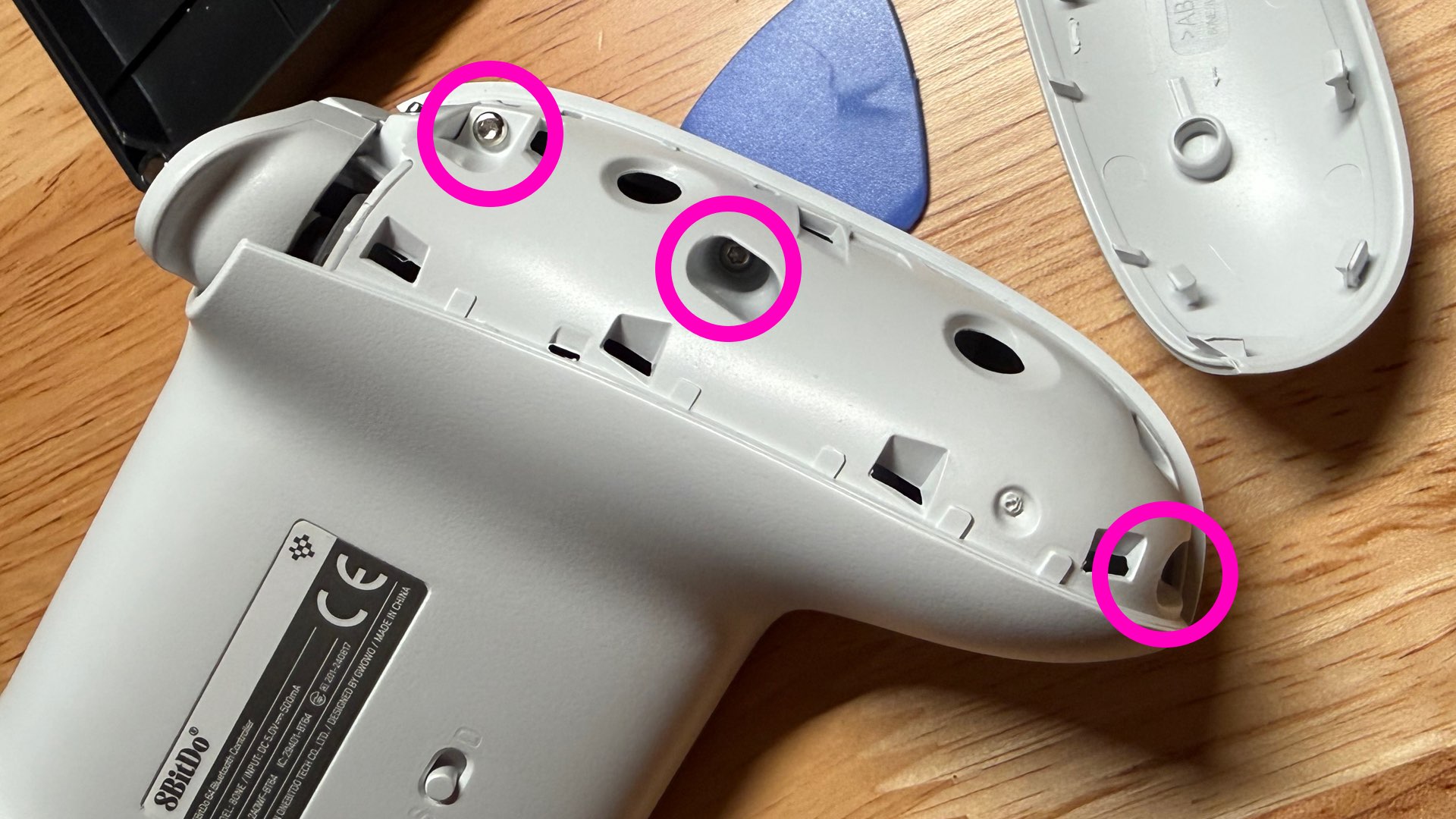 Back of controller screws