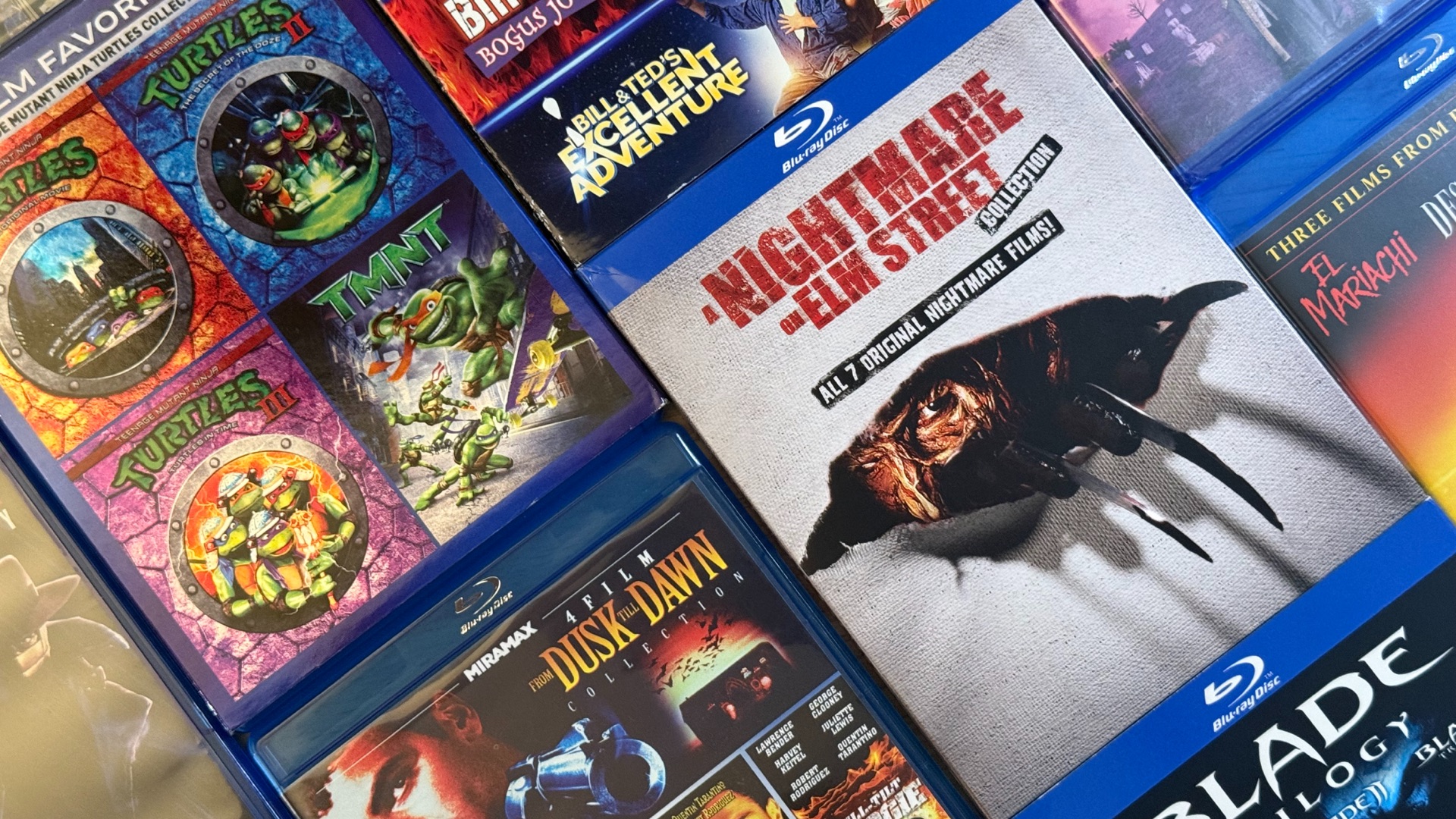 Movie collections: TMNT, Bill and Ted, Nightmare on Elm Street, Blade, and Dusk Till Dawn