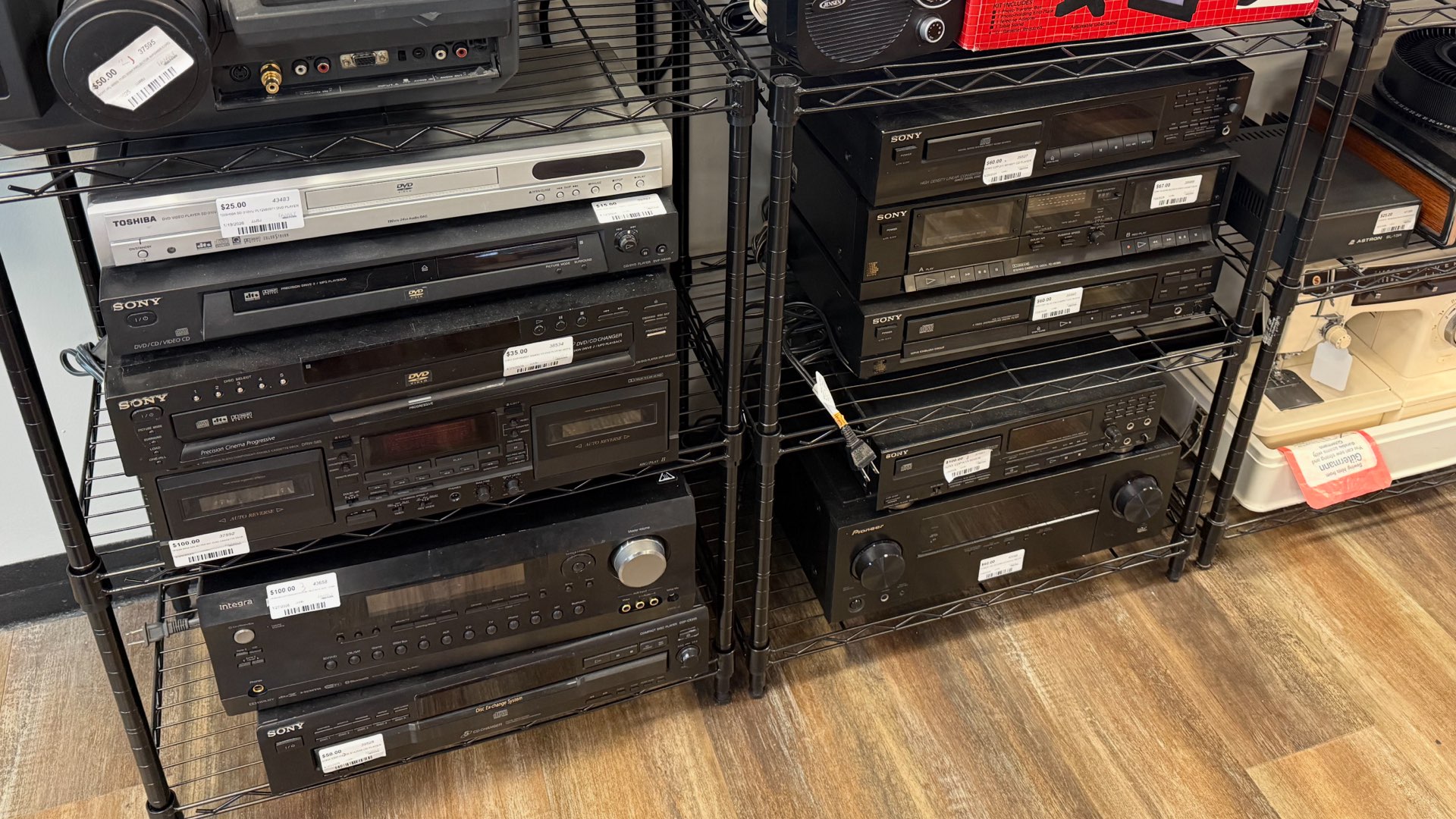 Photo of CD players at a pawn shop