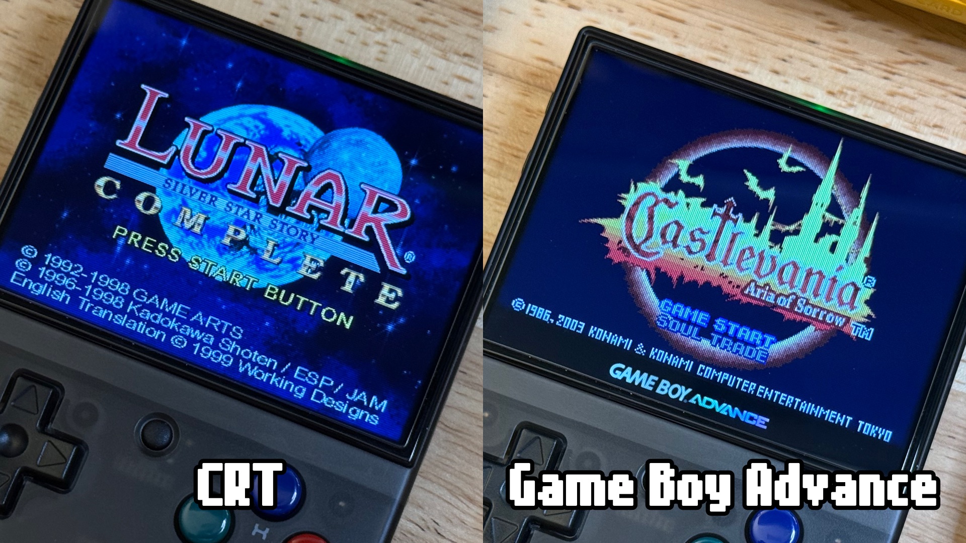 CRT and GBA overlay examples