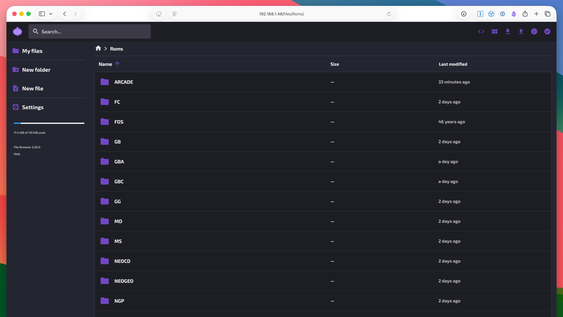 Onion OS web transfer