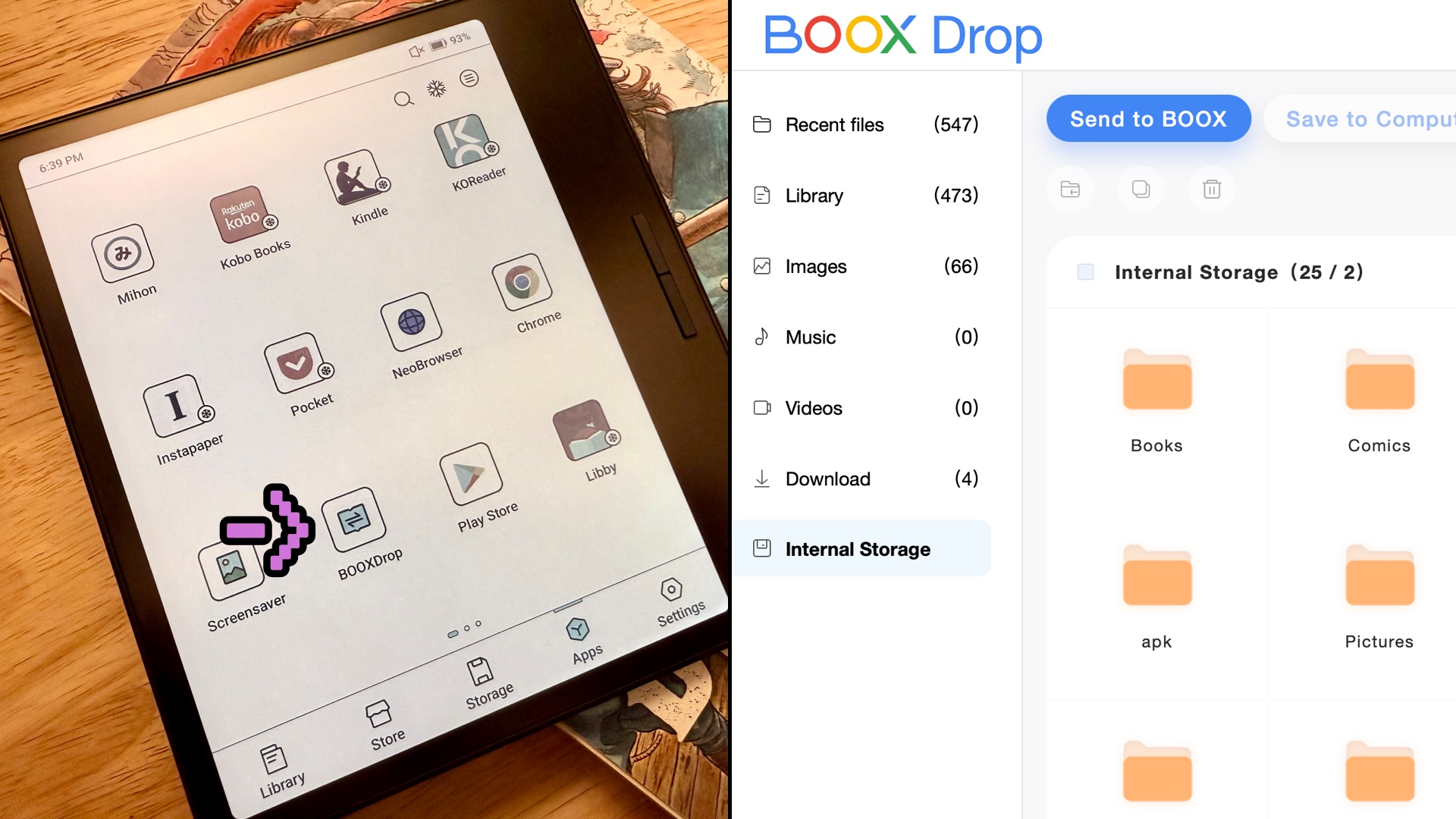 Photo BOOX Drive settings