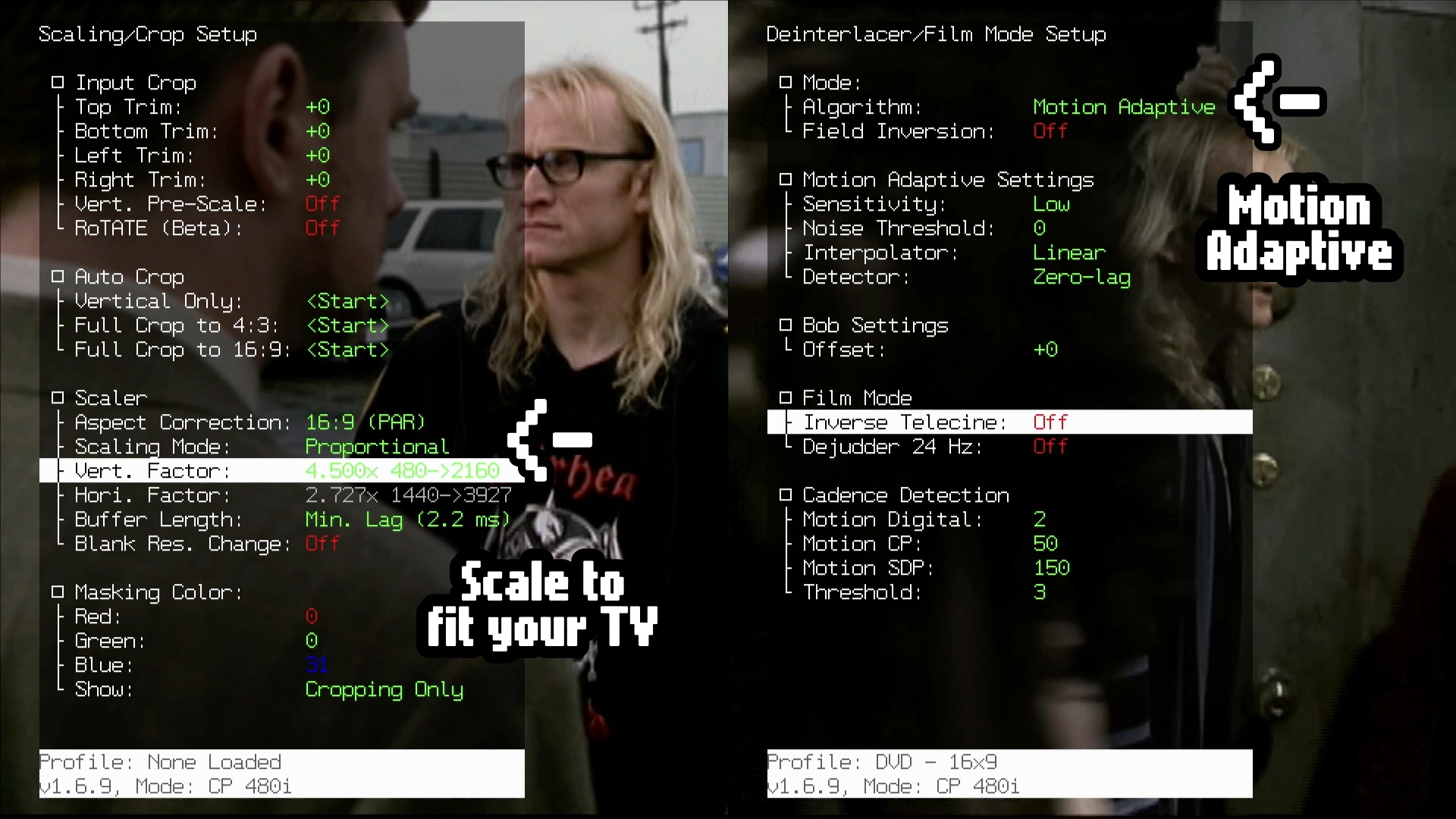 Screenshot of RetroTINK 4K menu