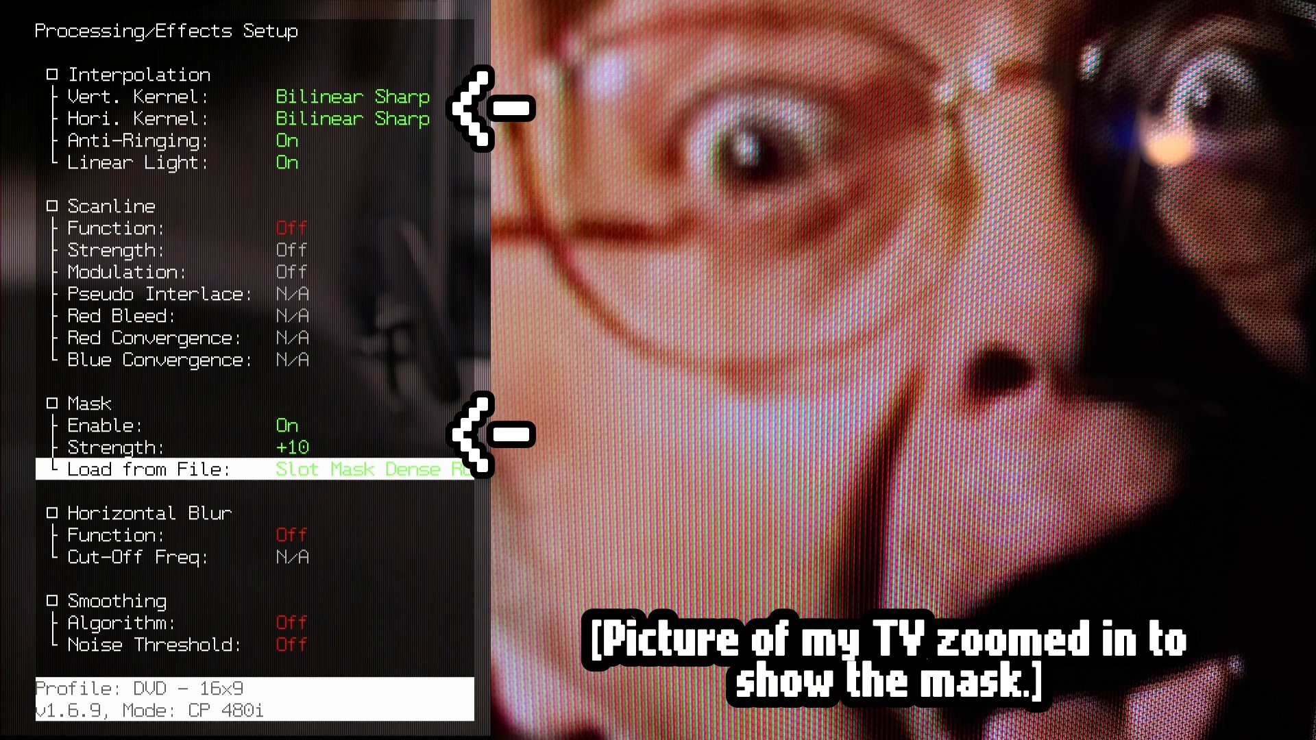 Screenshot of RetroTINK 4K menu